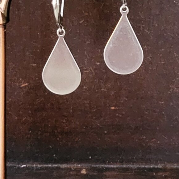 TEARDROP Stainless Steel Charm Chain Necklace 18" Earrings SET - Picture 14 of 16